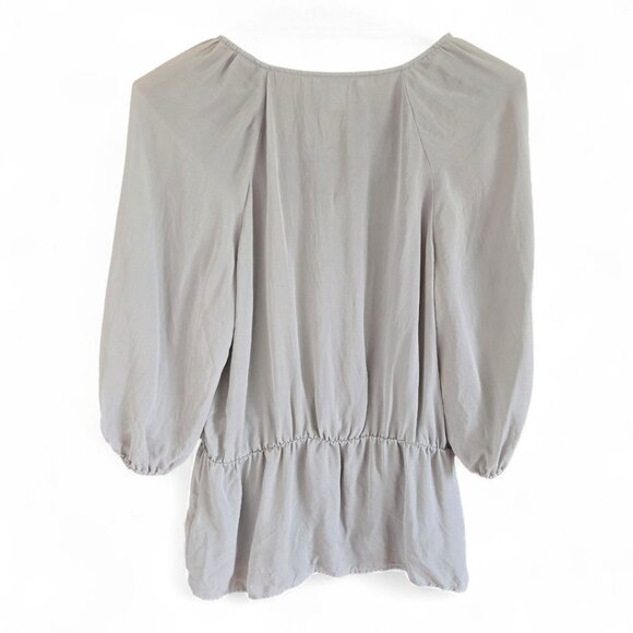 Banana Republic Womens 100% Silk Gray Pearl Button-Front Blouse Small - Picture 2 of 8